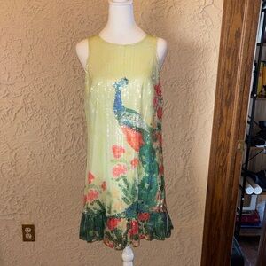 Leifsdottir Multicolor Sequin Peacock Dress